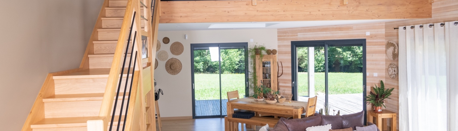 Escalier droit en chêne