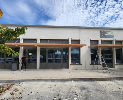 Rénovation complète de brise-soleils en bois - Agde