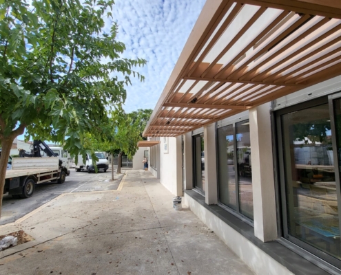 Rénovation complète de brise-soleils en bois - Agde