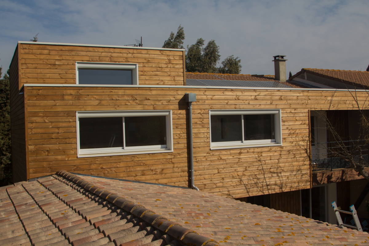 Surélévation en ossature bois d'une maison - Narbonne