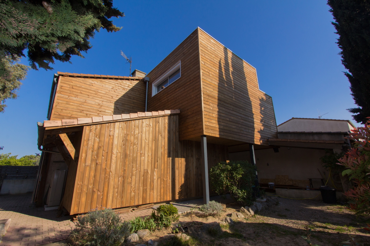 Surélévation en ossature bois d'une maison - Narbonne