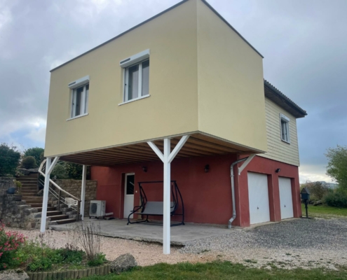 Extension bois sur pilotis - Verrières - Aveyron