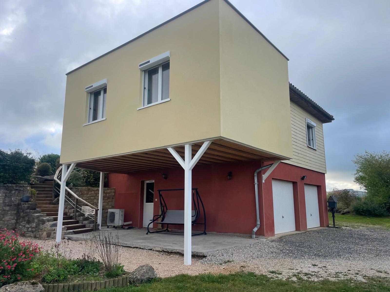 Extension bois sur pilotis - Verrières - Aveyron