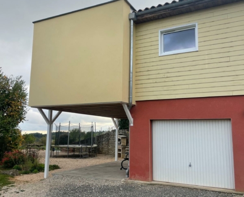 Extension bois sur pilotis - Verrières - Aveyron