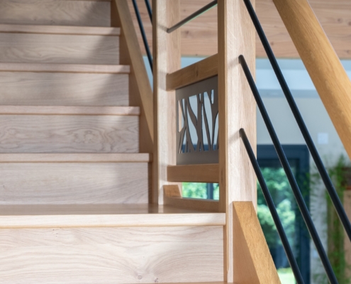 Escalier droit en chêne