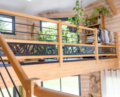 Escalier droit en chêne