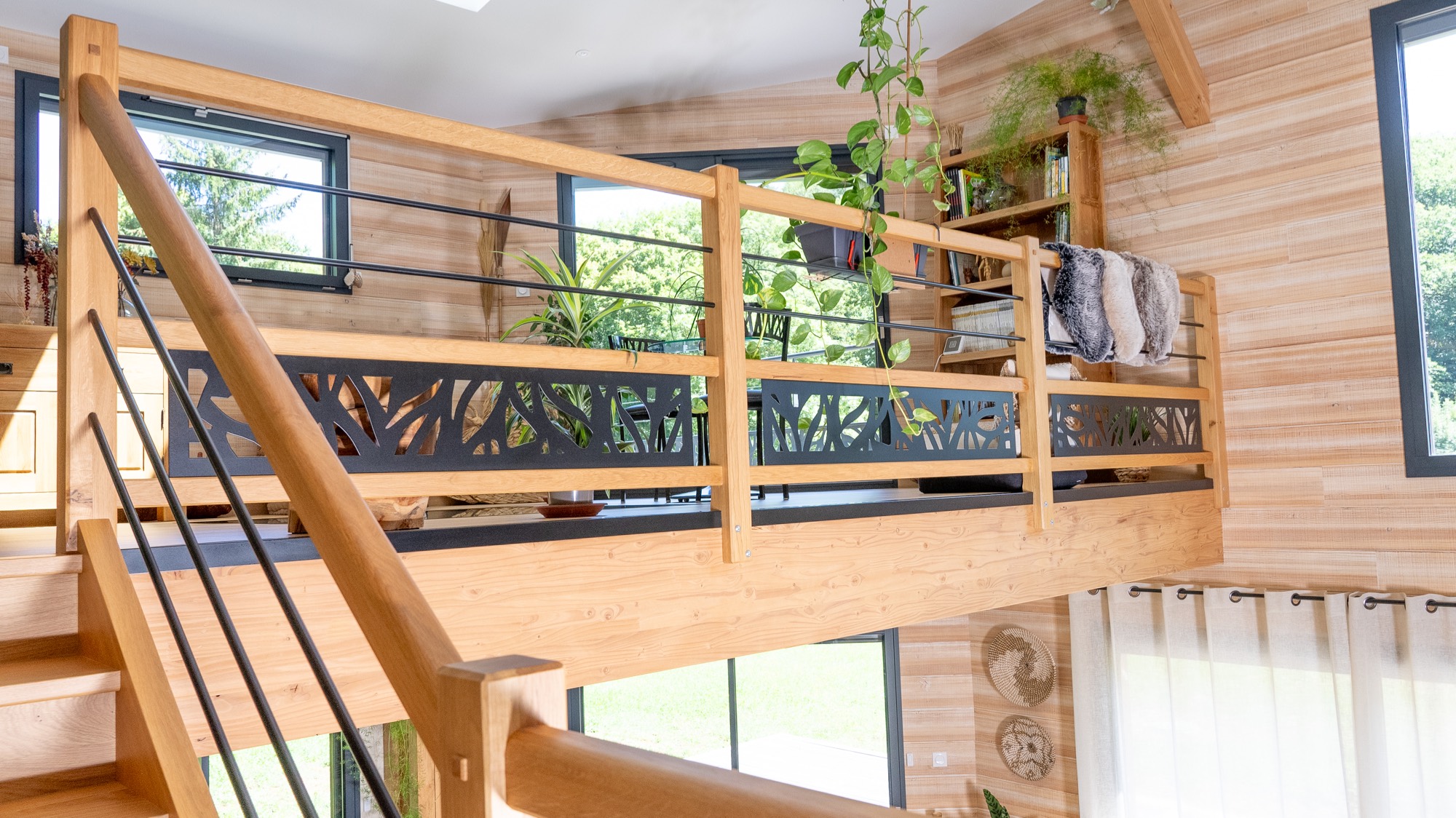 Escalier droit en chêne