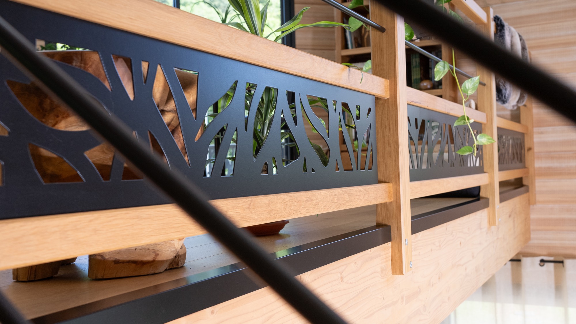 Escalier droit en chêne