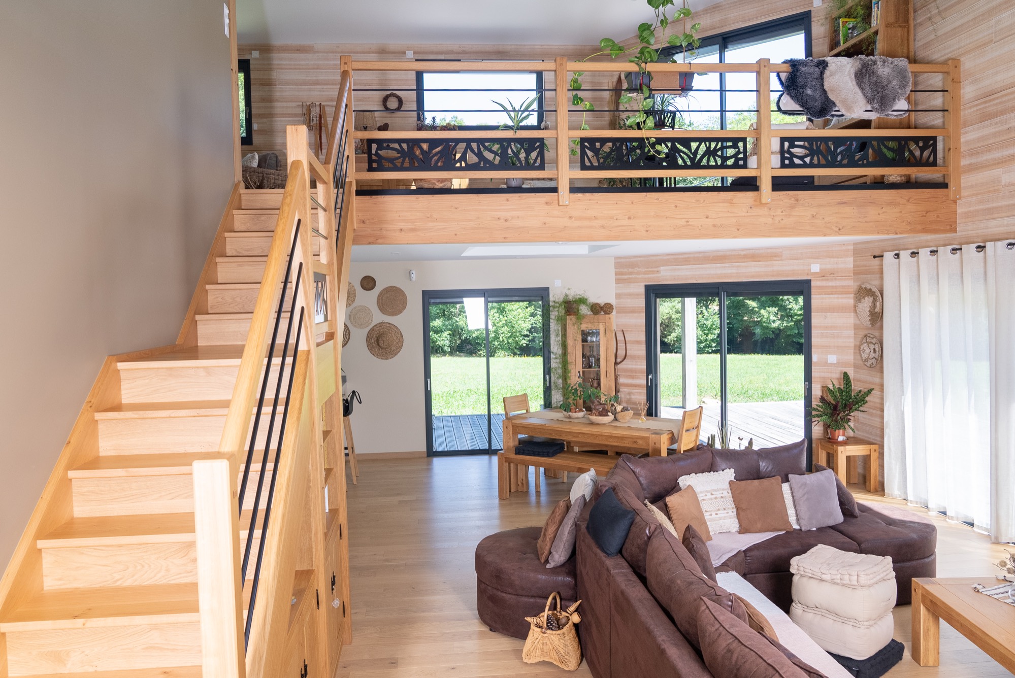 Escalier droit en chêne