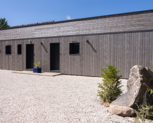 Maison ossature bois avec toiture plate