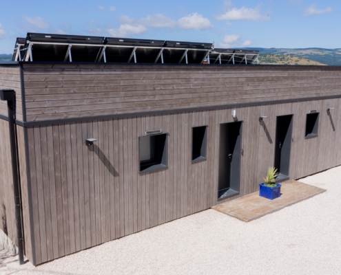 Maison ossature bois avec toiture plate