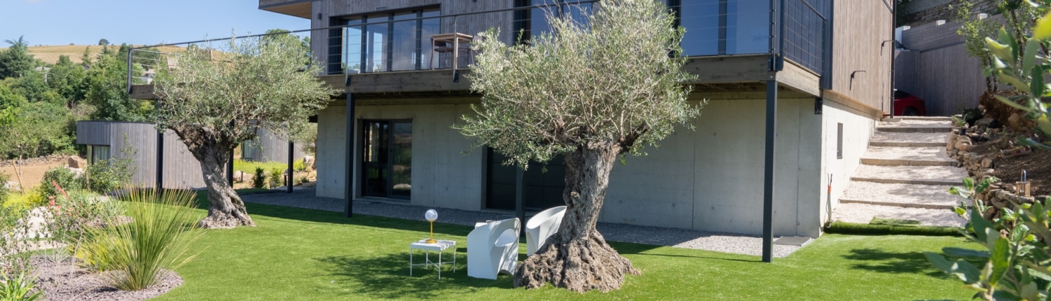 Maison ossature bois avec toiture plate