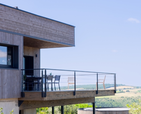 Maison ossature bois avec toiture plate