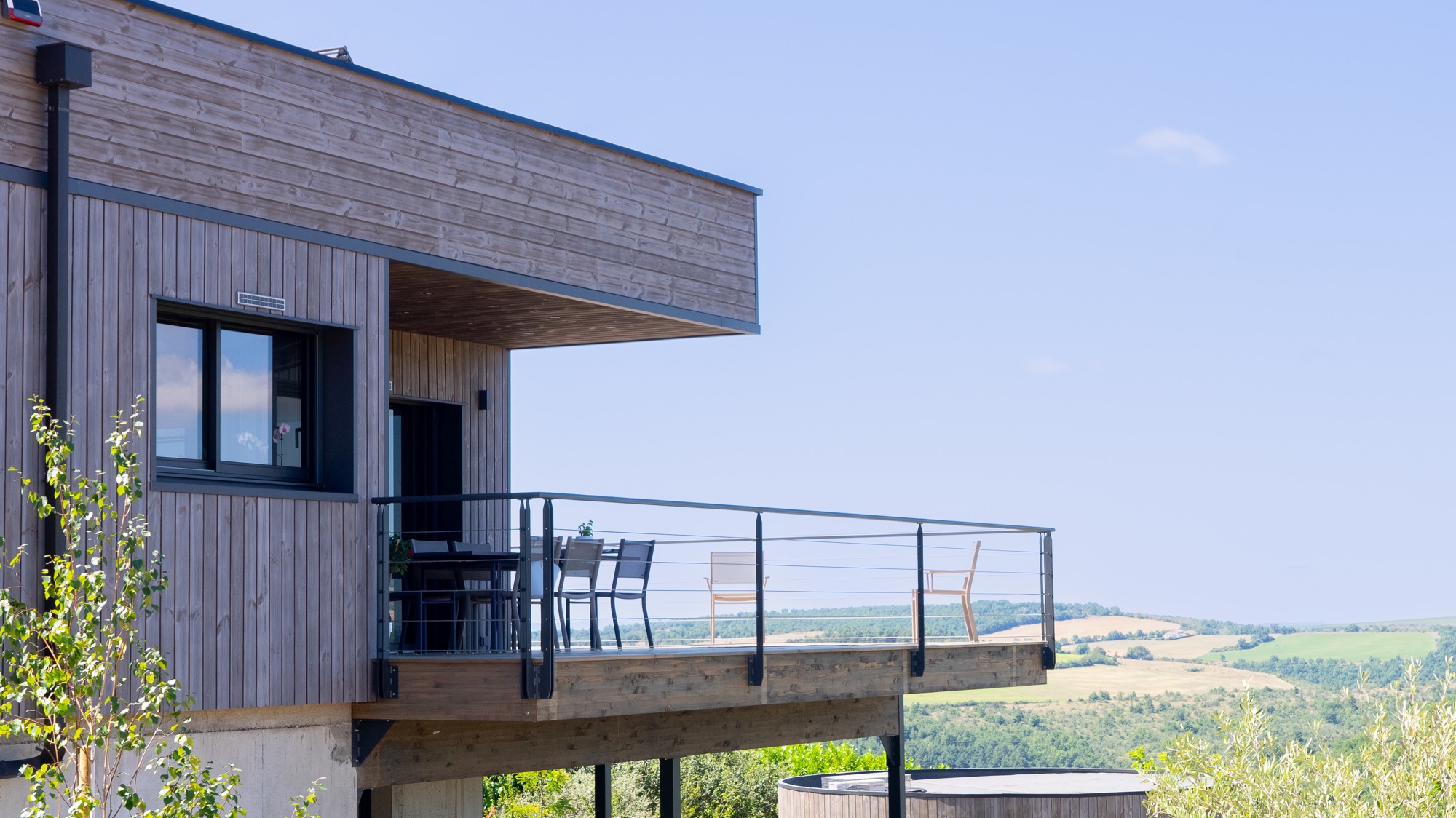 Maison ossature bois avec toiture plate