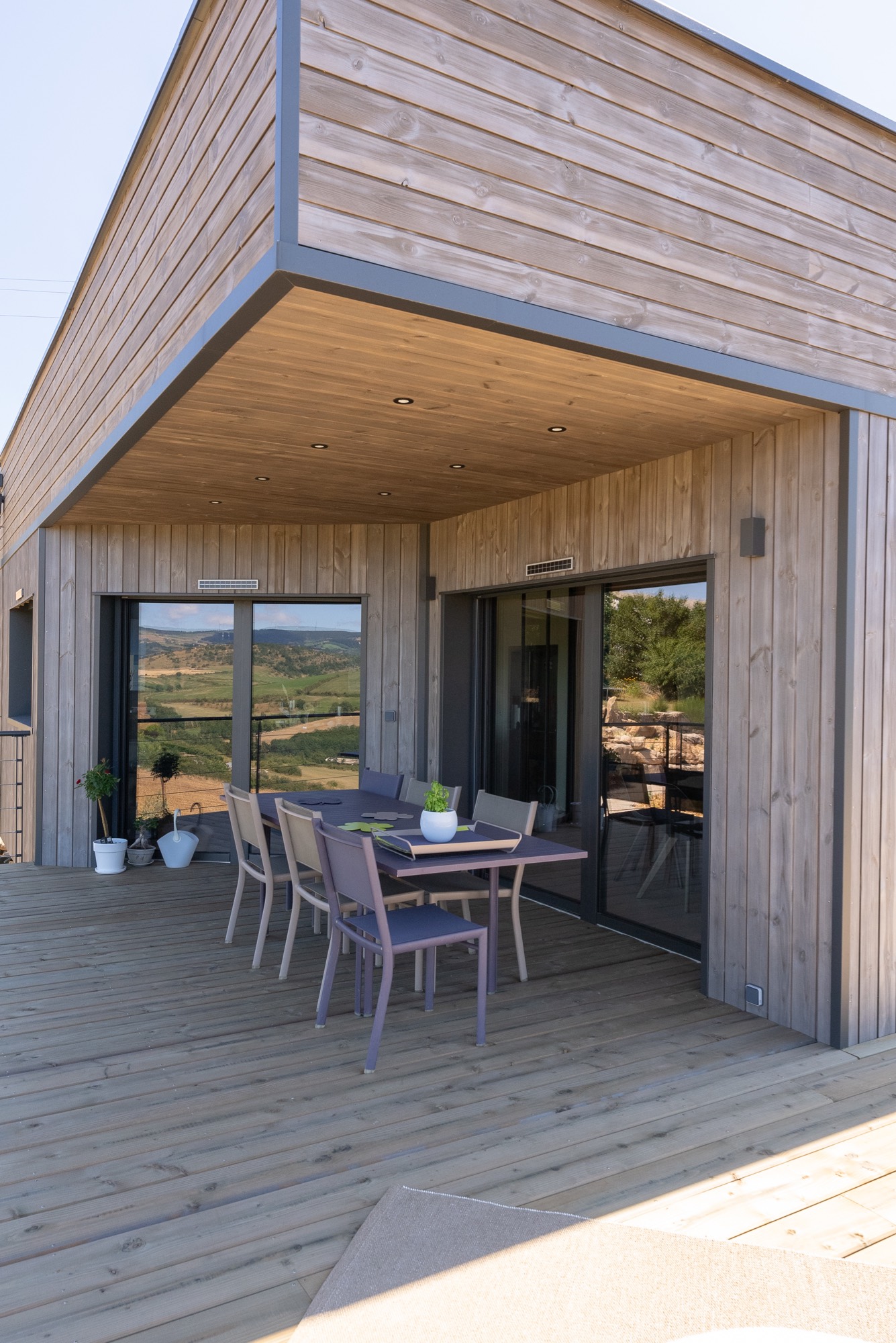 Maison ossature bois avec toiture plate